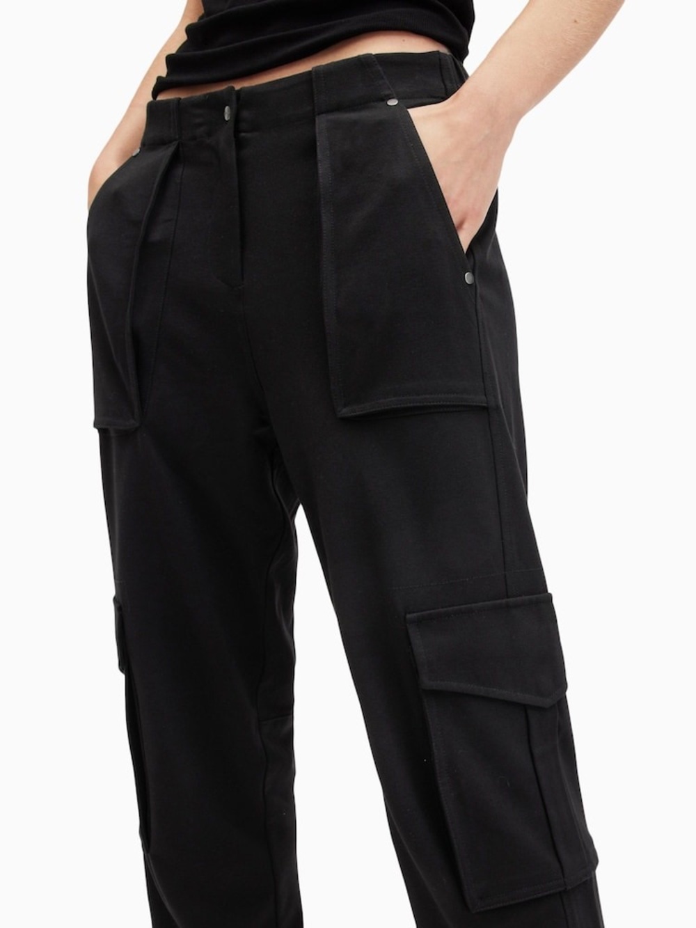 All Saints Size 6 Frieda Lightweight Cotton Jersey Trousers - Black